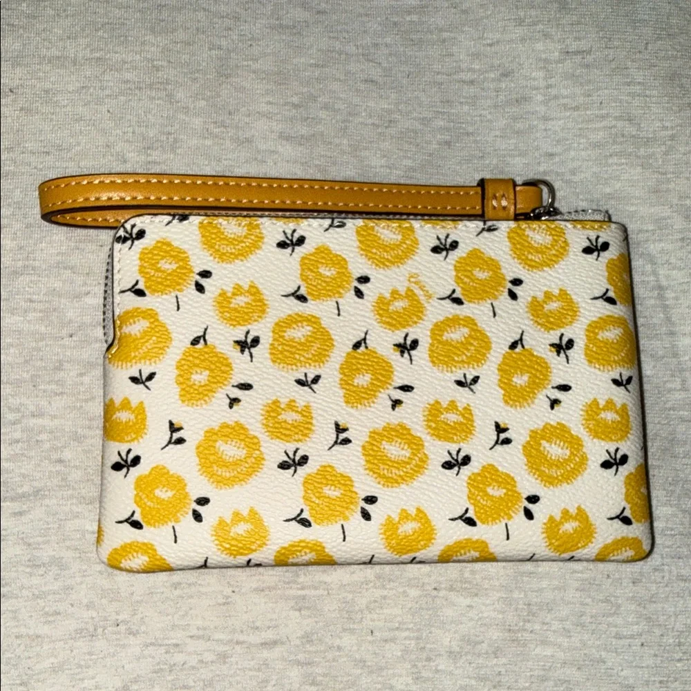 Coach Floral Yellow Wristlet - Picture 3 of 4